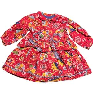 Vintage Oilily Dress Girls Size 4 104 90s Lined Long Sleeves Frill Twirl